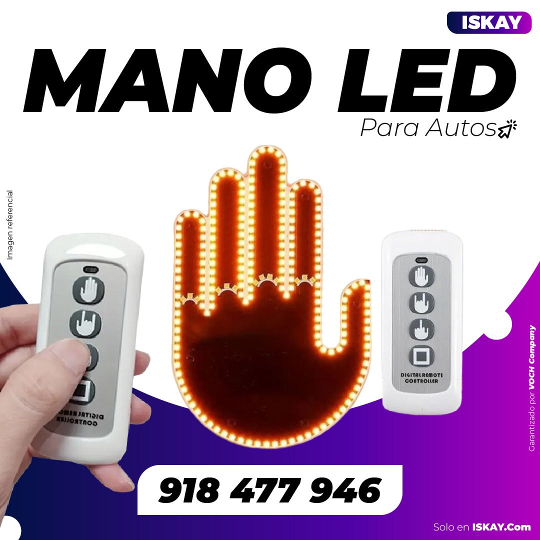 Luz Led de Mano Para Carros, Varios Modos, con Control