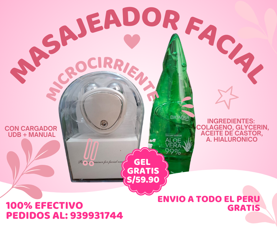 Masajeador Facial Microcorriente + Gel de GRATIS