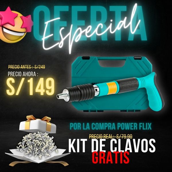 Pistola Fulminante de clavos +100 Clavos gratis