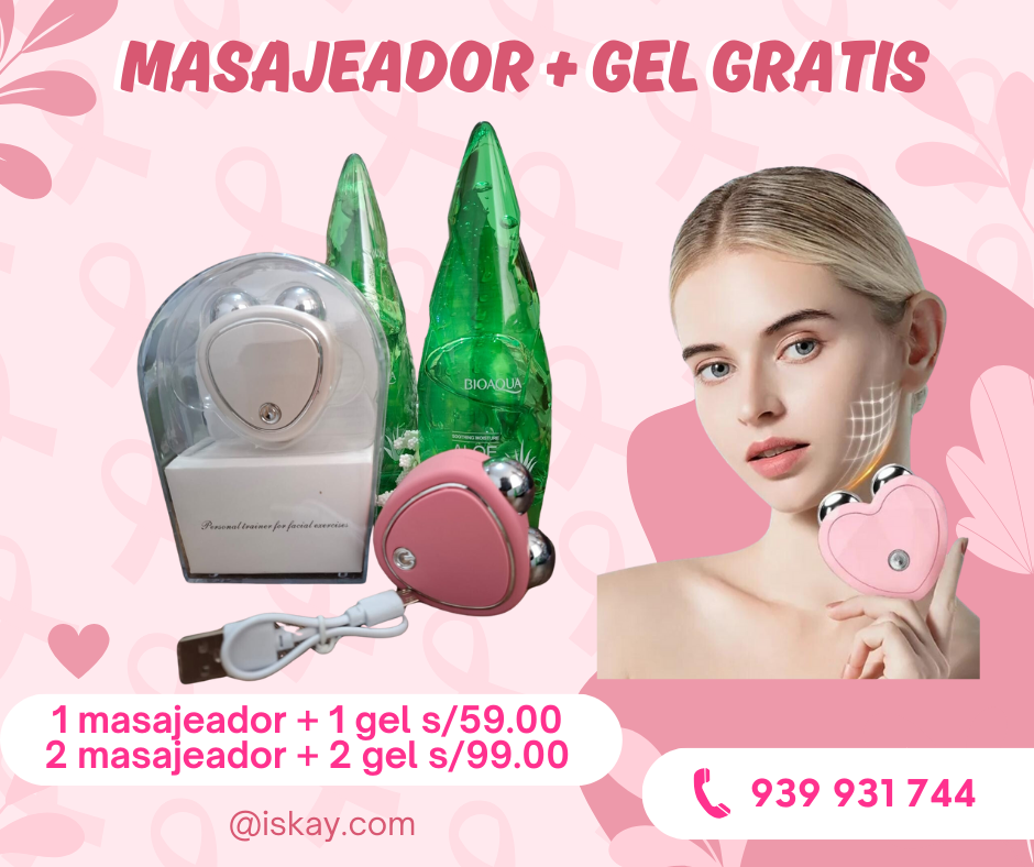 Masajeador Facial Microcorriente + Gel de GRATIS