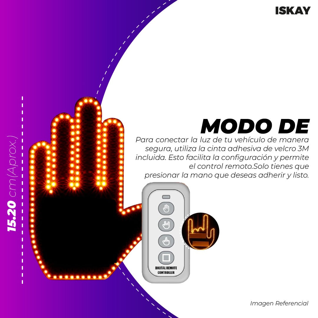 Luz Led de Mano Para Carros, Varios Modos, con Control