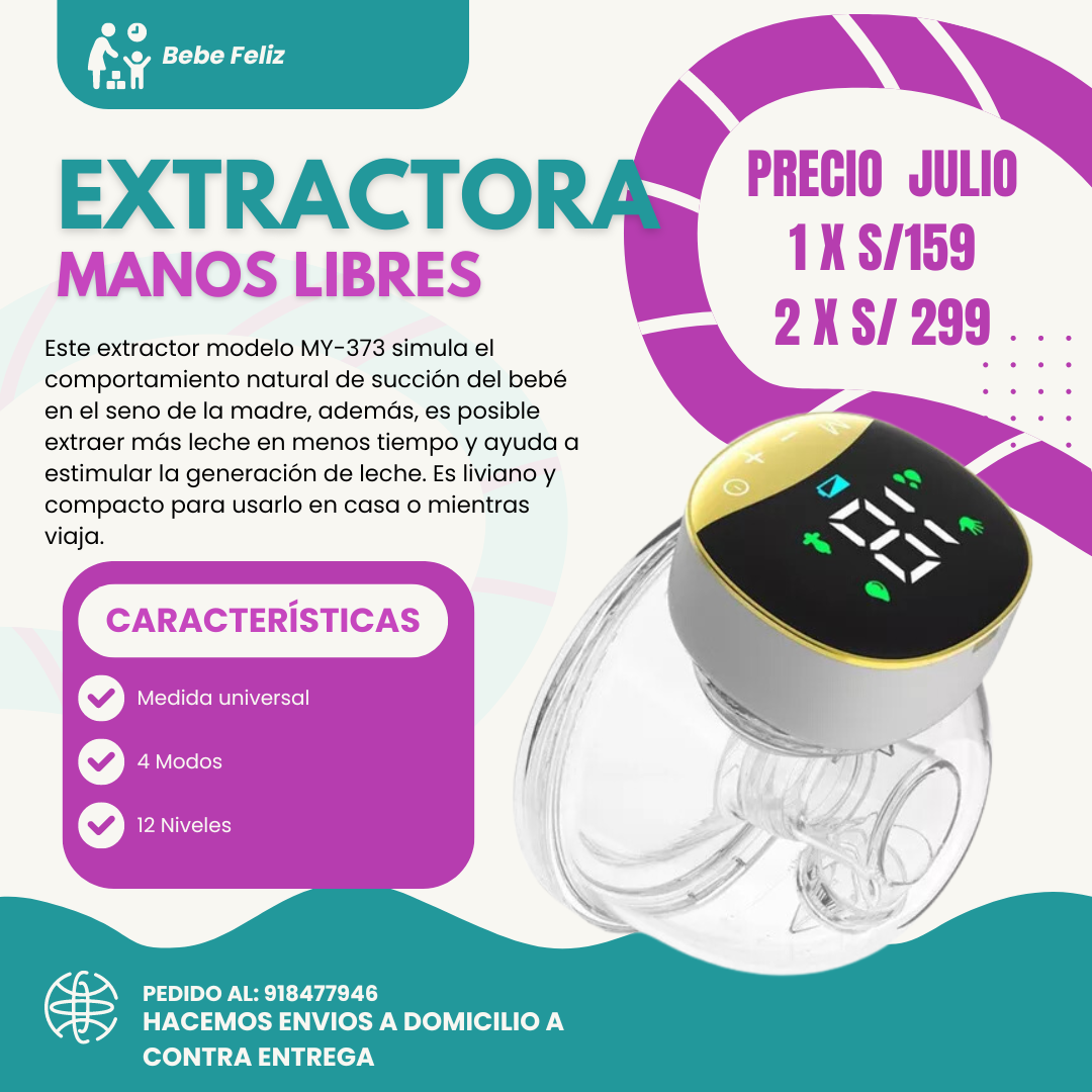 EXTRACTOR DE LECHE PORTÁTIL, Manos Libres 2024