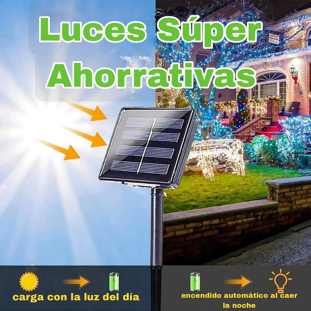 Luces  Navideñas con panel solar